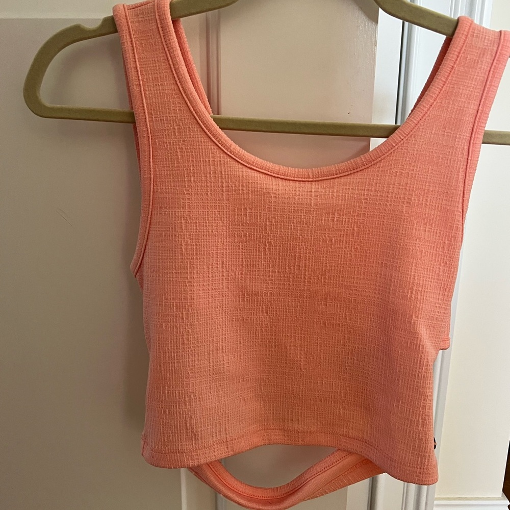Billabong Pink Ribbed Crop Tank Top